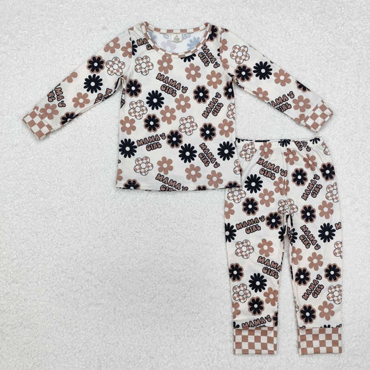 mama's Girls print Long Sleeve Pajamas ( material contains bamboo