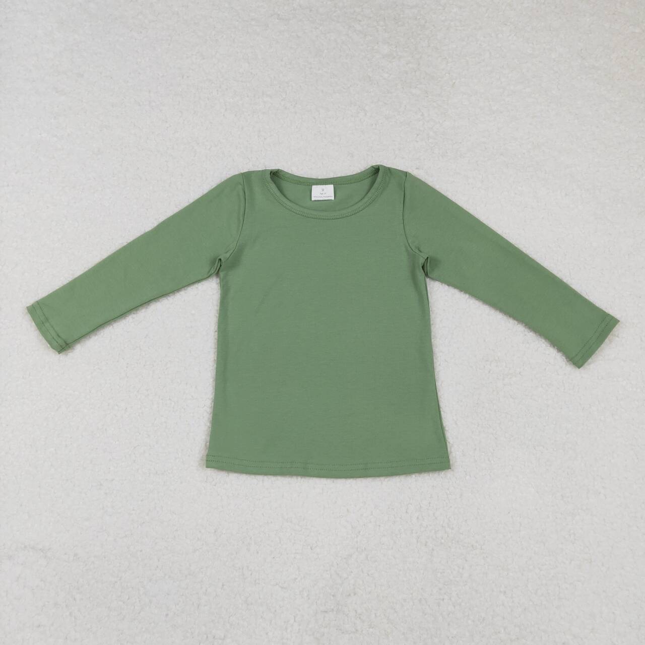 solid Green Long Sleeve Shirt