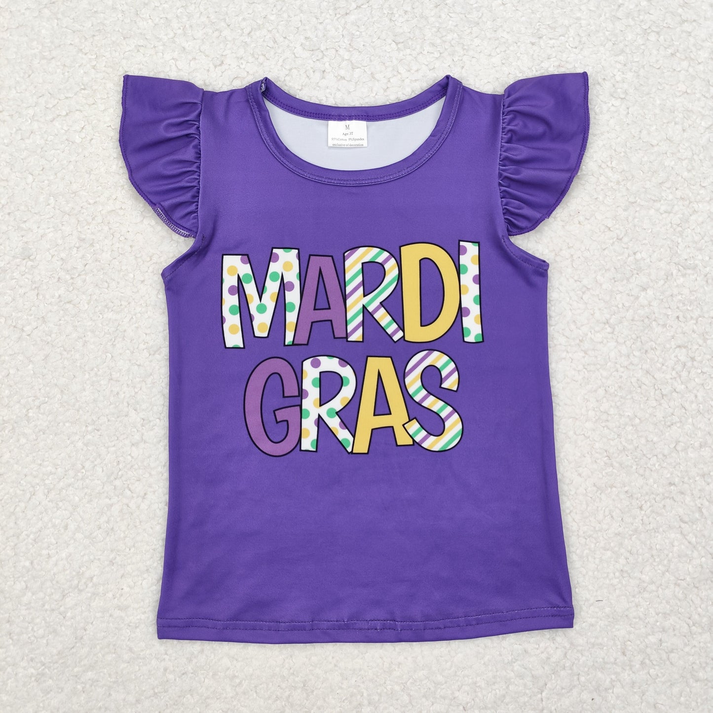 Mardi Gras Purple Letter Short Shirt