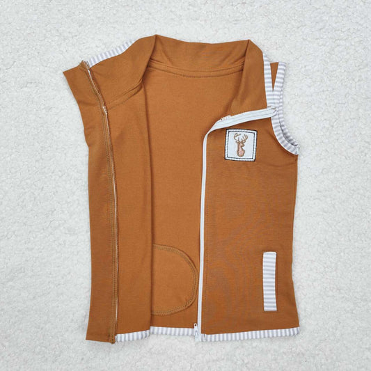 Brown zipper vest