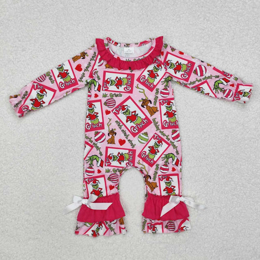 Christmas pink cartoon baby romper