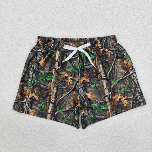 camo leaves Print short swim