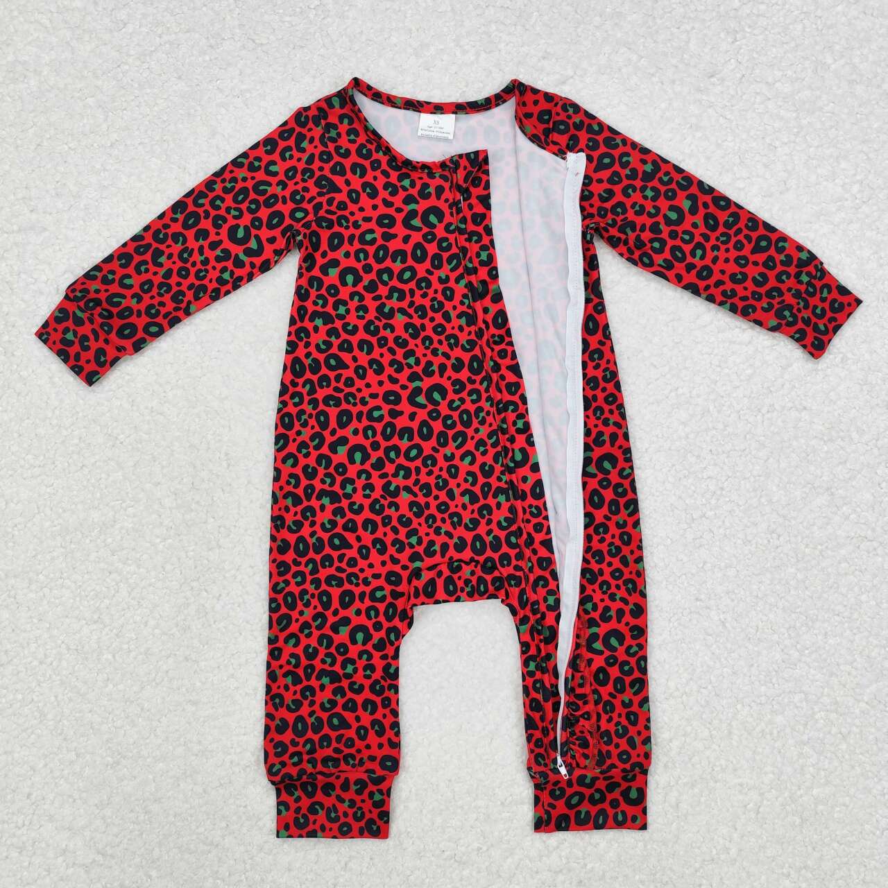 Leopard Baby Romper With zipper