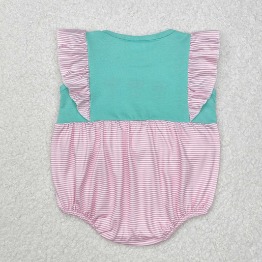 embroidery Pink girl Baby Romper