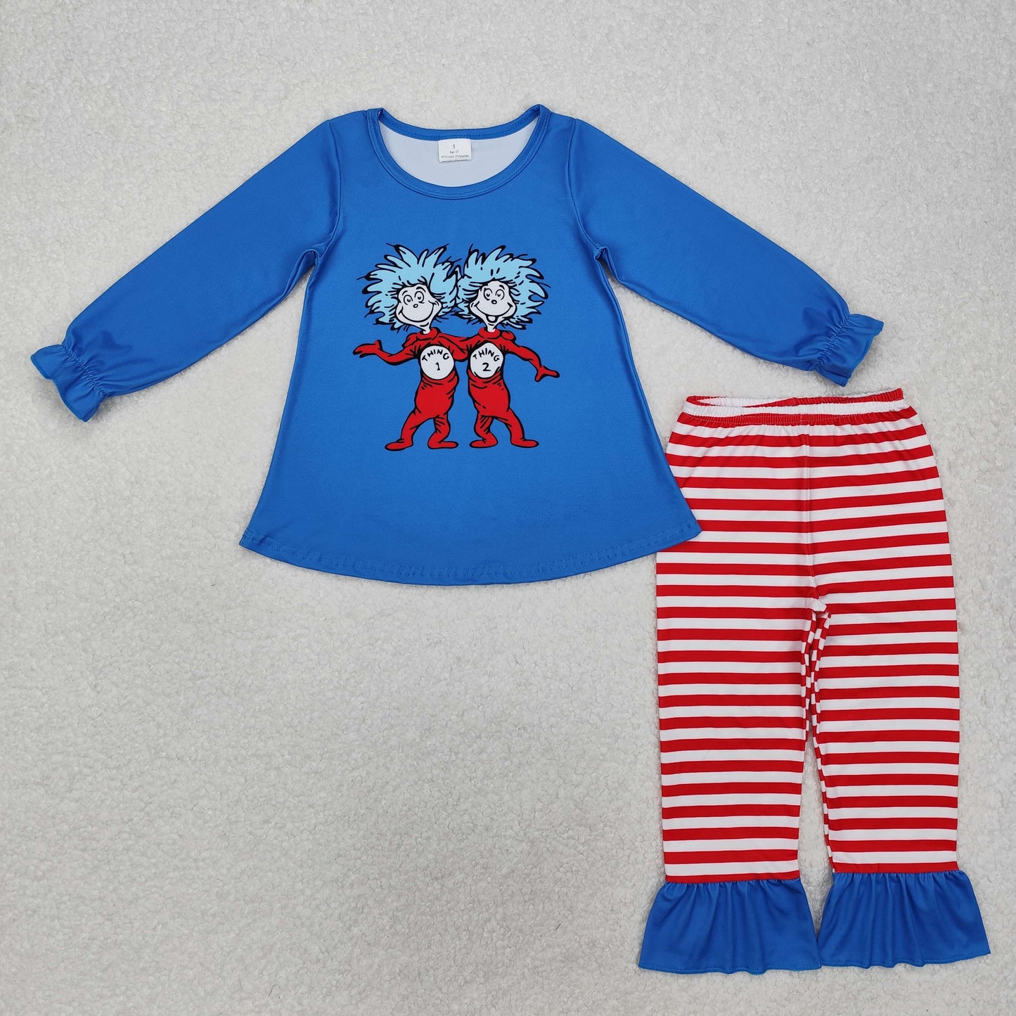 Blue Cartoon print Girls outfits