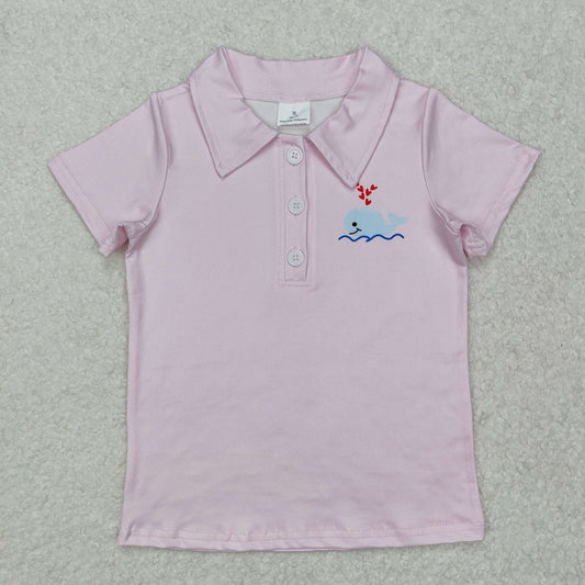 Pink whale short sleeve Shirt