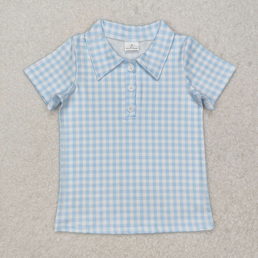 Blue Plaid short sleeve Shirt