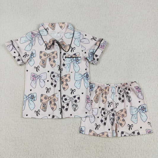 Bow print Short Sleeve Short Pajamas