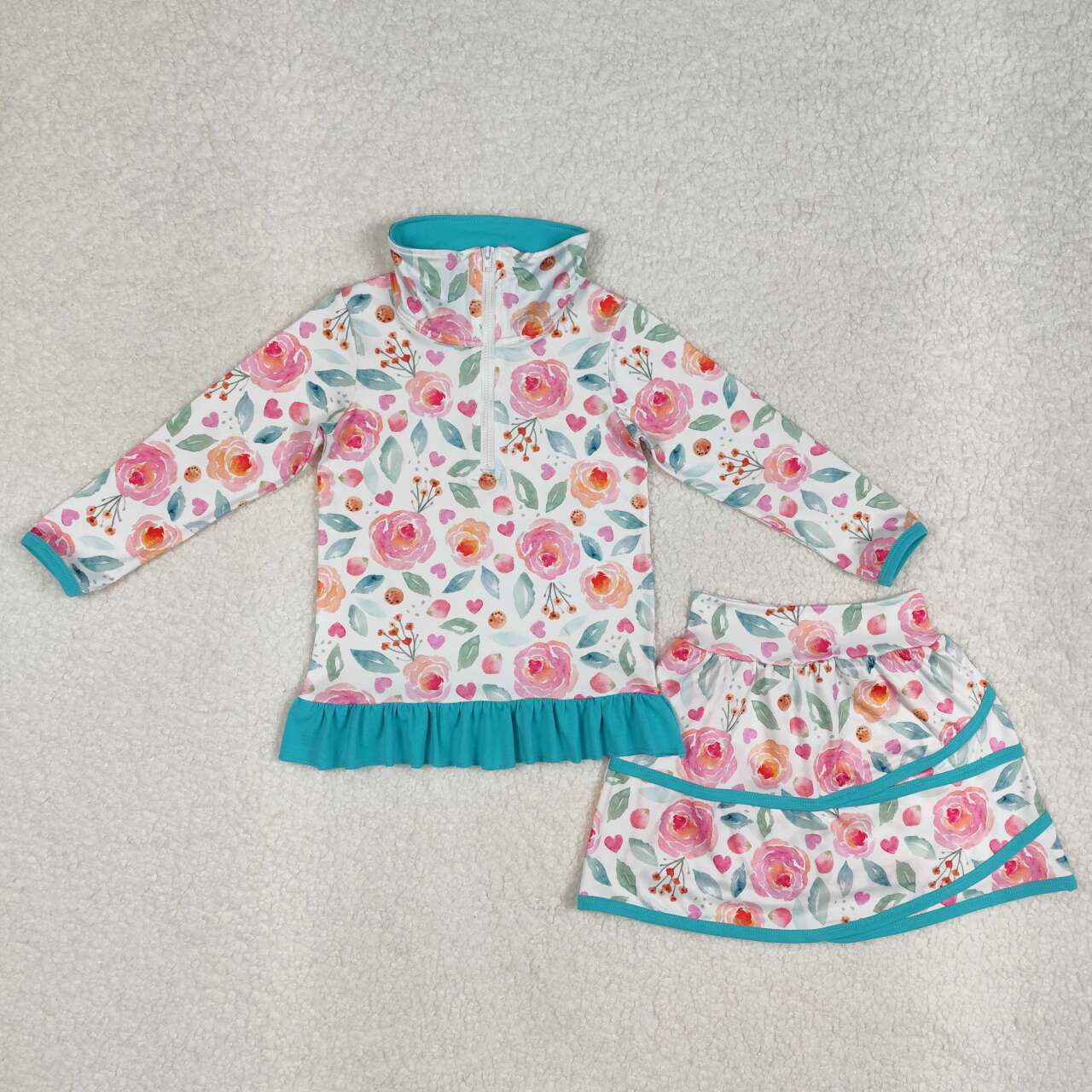 floral long sleeve suit