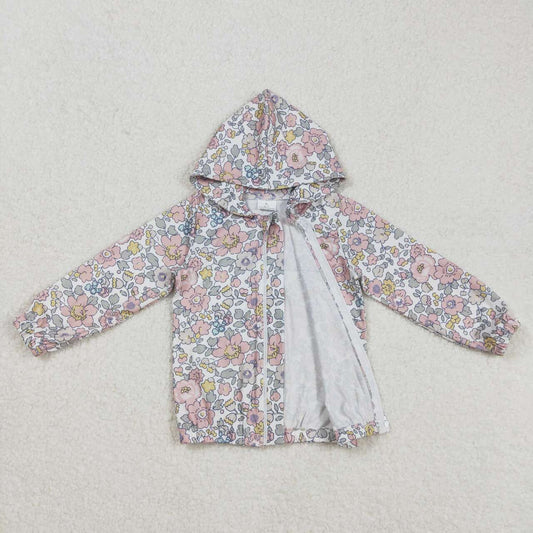 floral With Zipper Coat