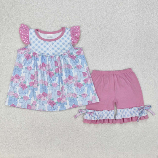 purple floral Suit Summer Set