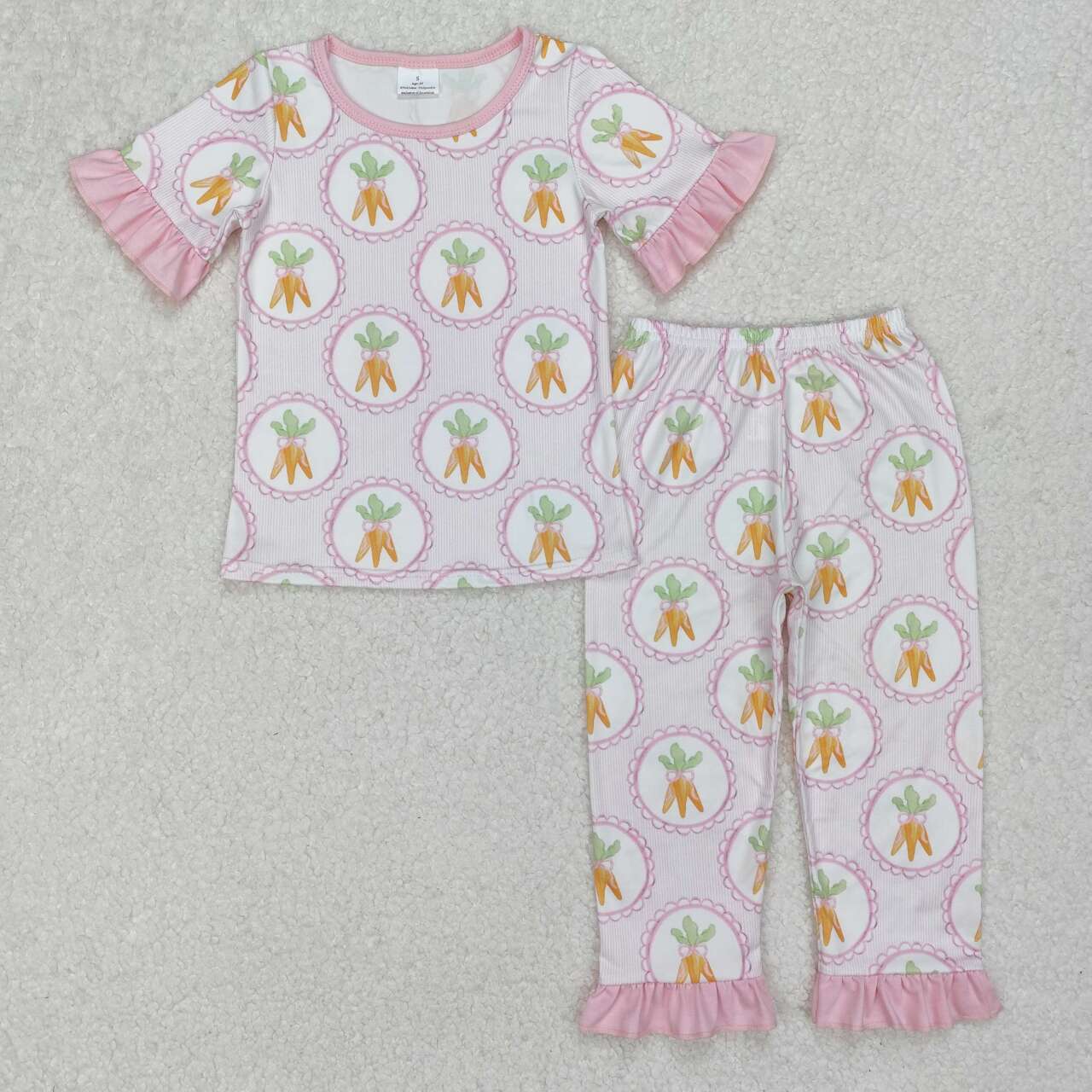 Easter carrot Print Short sleeve pajamas