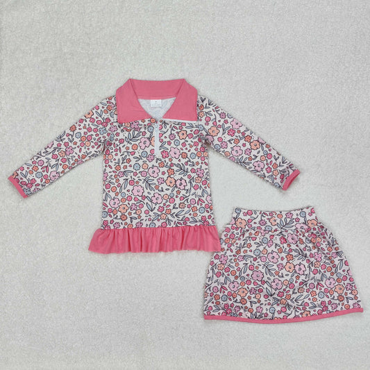 hot Pink floral long sleeve suit