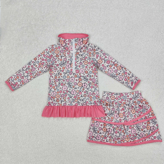 hot Pink floral long sleeve suit