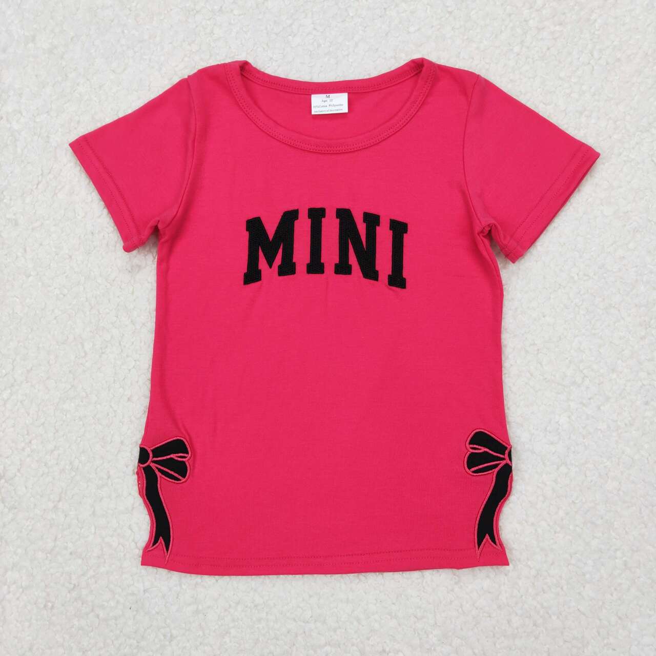 mini Embroidery Bow Short Shirt