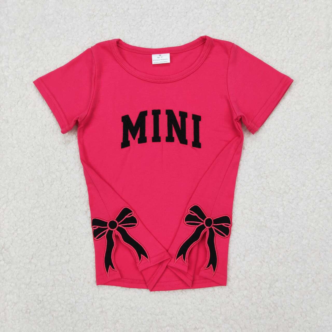 mini Embroidery Bow Short Shirt