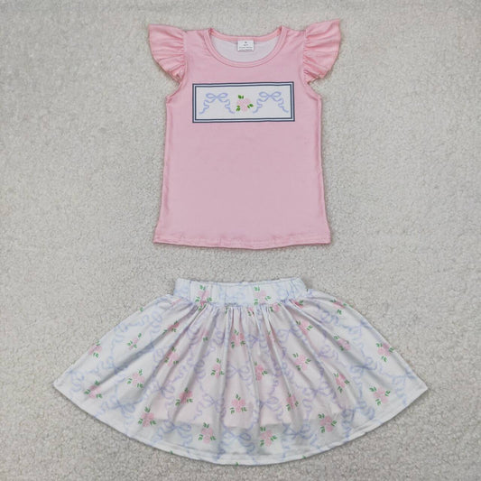 Summer Pink Bow Skort Girls Dress