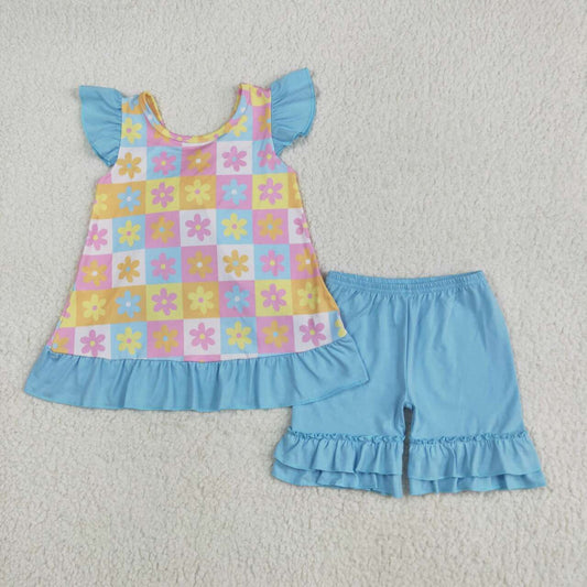 floral Girls Suit Summer Set