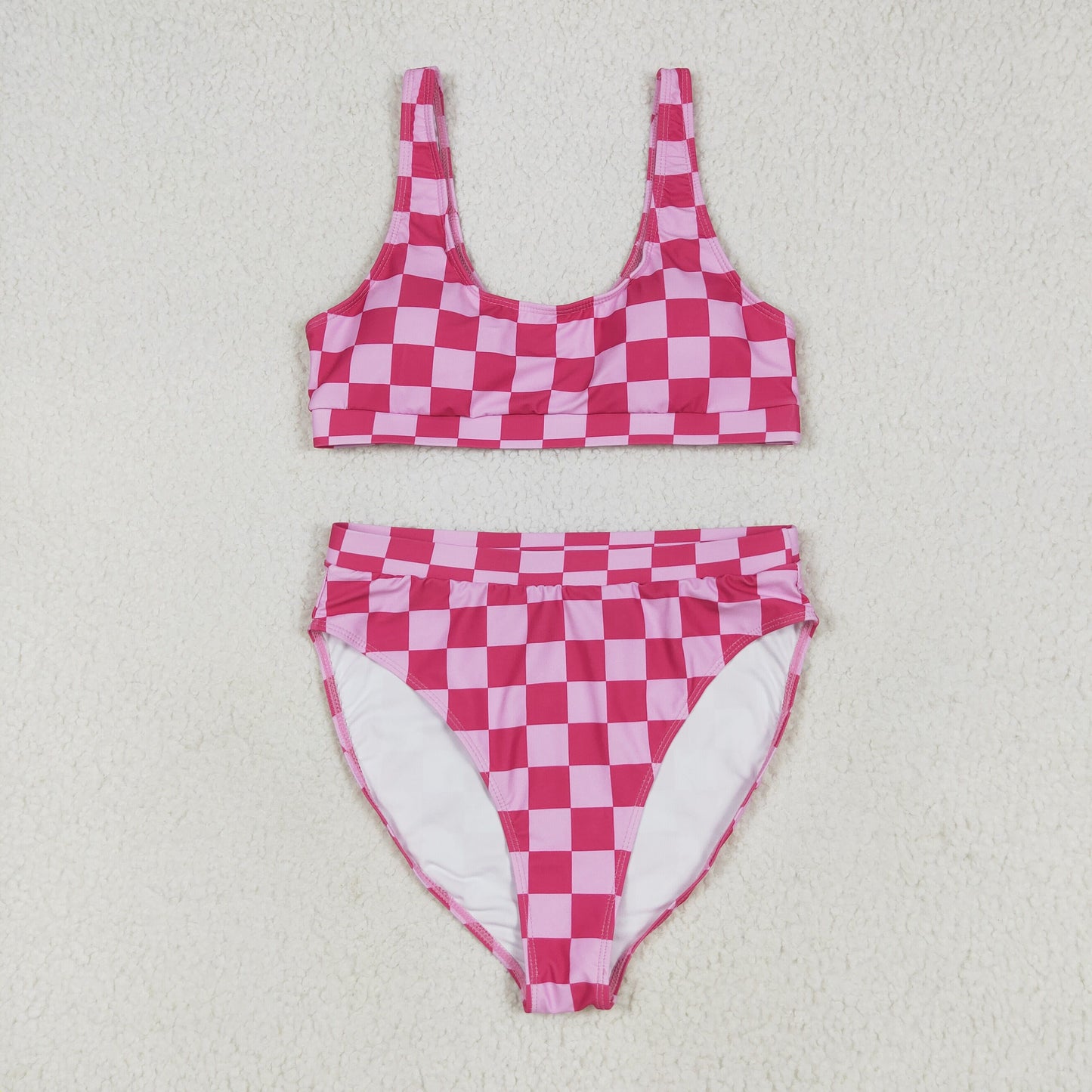Pink Plaid Swimsuit for women