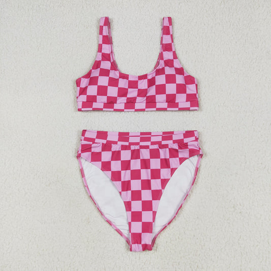 Pink Plaid Swimsuit for women