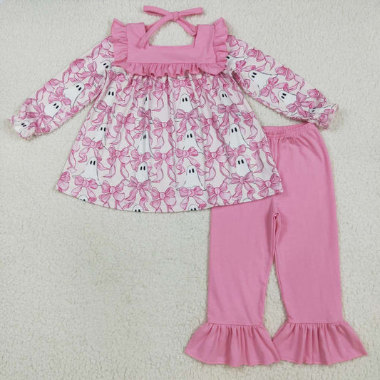 Halloween Pink ghost Bow Girls Set  GLP2362