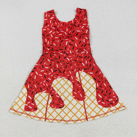 athletic Baseball Red Girls Dress GSD2748