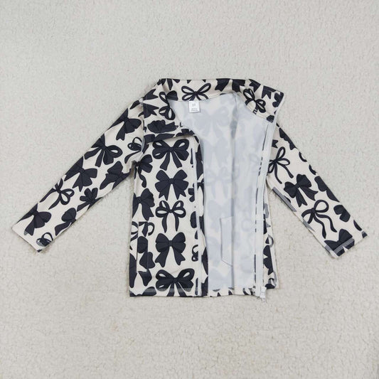 black bows flowers yoga coat topsGT1084