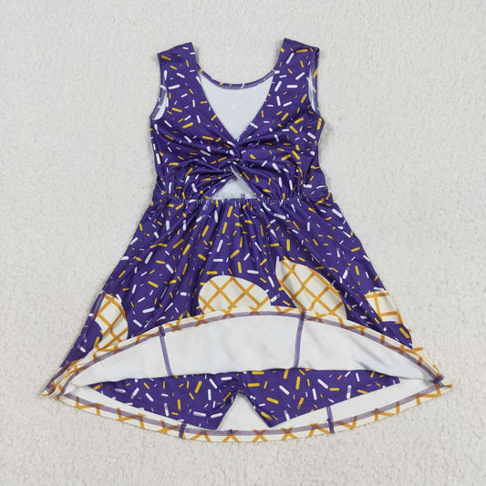 athletic Baseball purple Girls Dress GSD2752