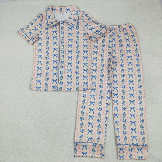 Adult Blue Bow Pajamas GSPO2051
