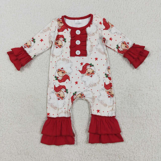 Christmas santa long sleeve Baby Romper LR2395
