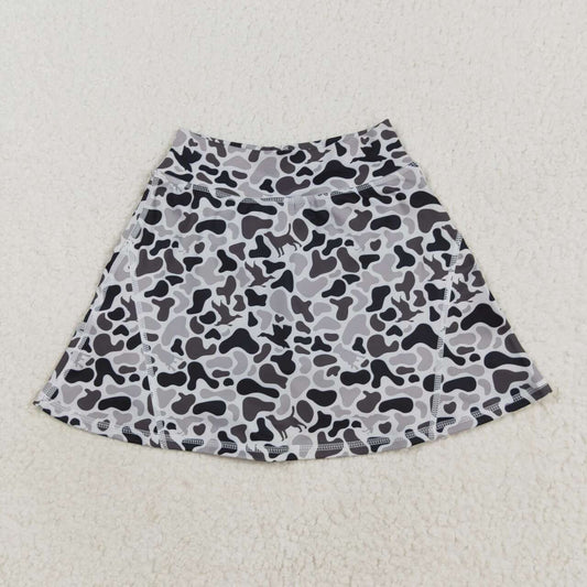 camo solid print short yoga skirt GLK0127