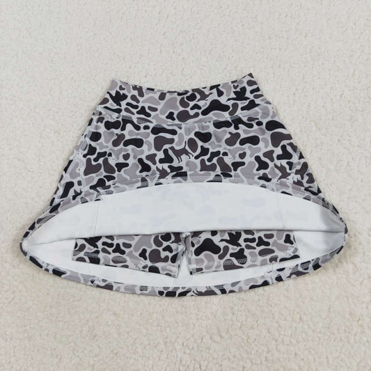 camo solid print short yoga skirt GLK0127