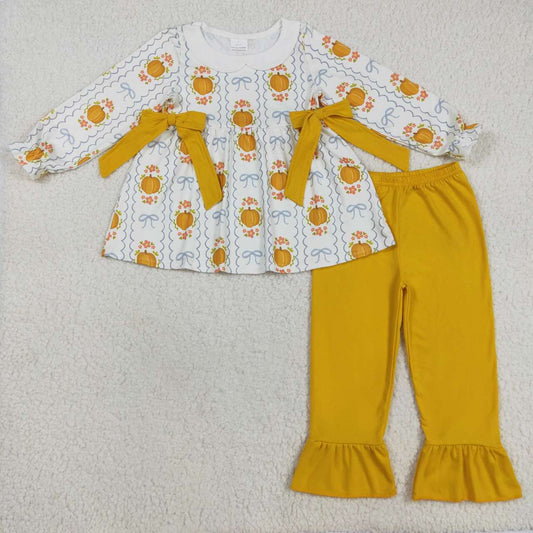 fALL pumpkin bows girl outfits GLP2554