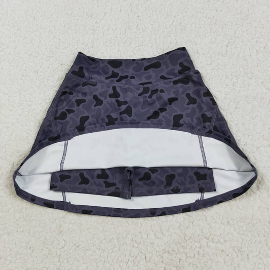 camo Duck solid print short yoga skirt GLK0130