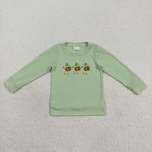 Green Embroidery Duck Long sleeve Shirt BT1278