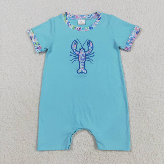Blue embroidered lobster Baby Romper SR3044