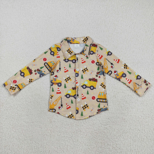 Christmas tree car boy shirt