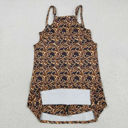 women brown camo athletic dress GSD2735