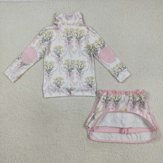 Pink flowers yoga Girls Set GLD1078