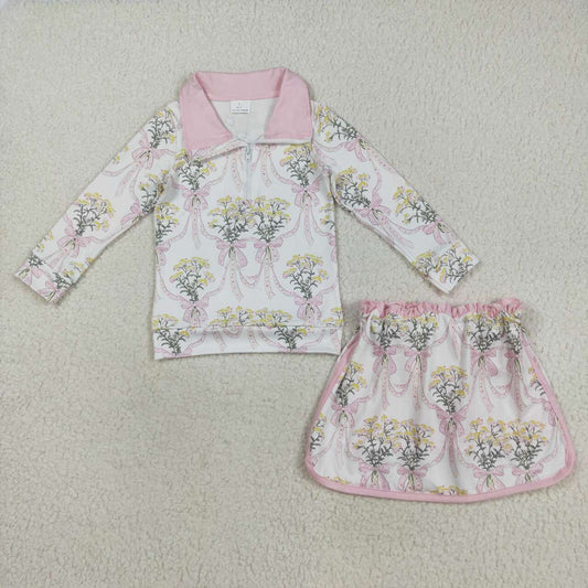 Pink flowers yoga Girls Set GLD1078