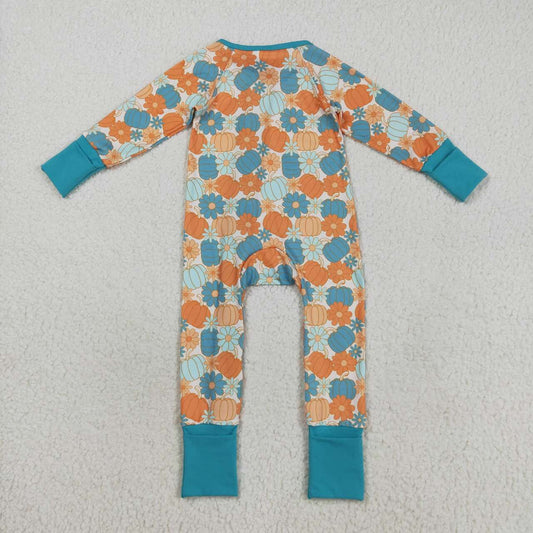 pumpkin floral long sleeves Baby Romper LR2461