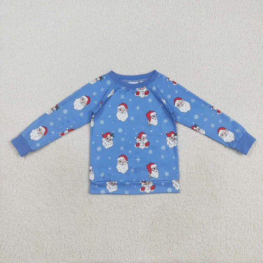 Christmas Blue santa Long sleve top  BT1289