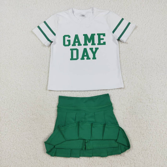 Green game day Active Short Girls Set  GSD2743