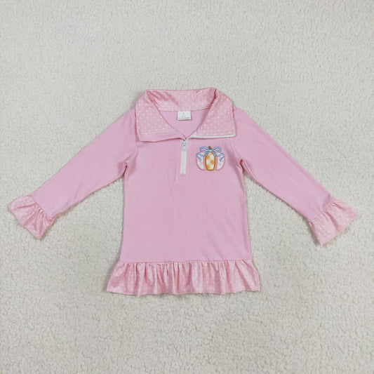 Pink embroidery pumpkin Long Sleeve Pullover GT1112