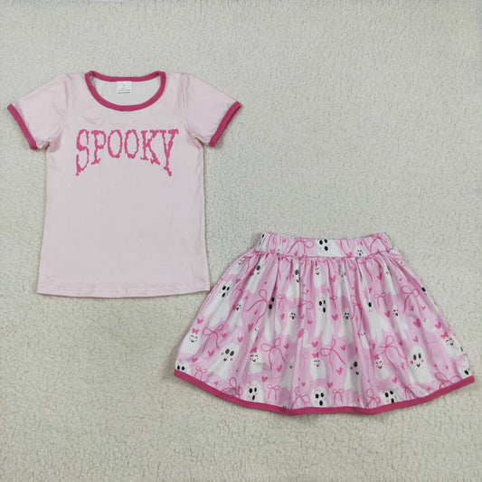 Halloween Pink Letter Girls Skort GSD2776