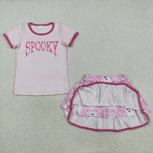 Halloween Pink Letter Girls Skort GSD2776