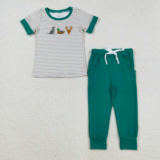 Stripe Duck Embroidered Santa Boy Set BSPO0154