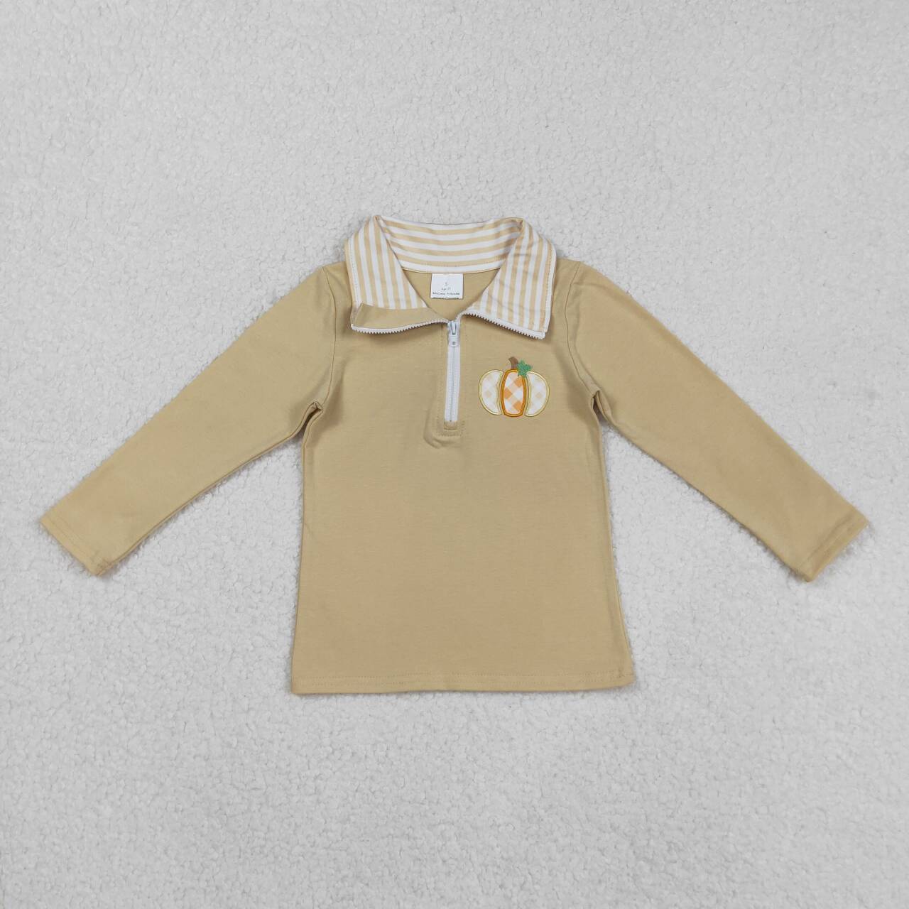 Khaki embroidered pumpkin Long sleeve Shirt BT1293