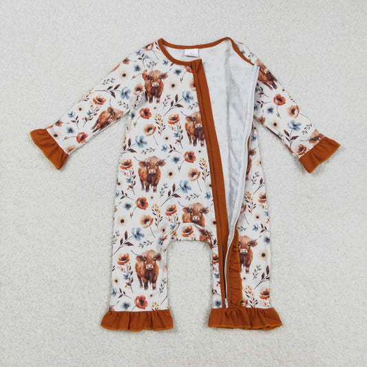 Halloween Highlandcow long sleeves Baby Romper LR1624