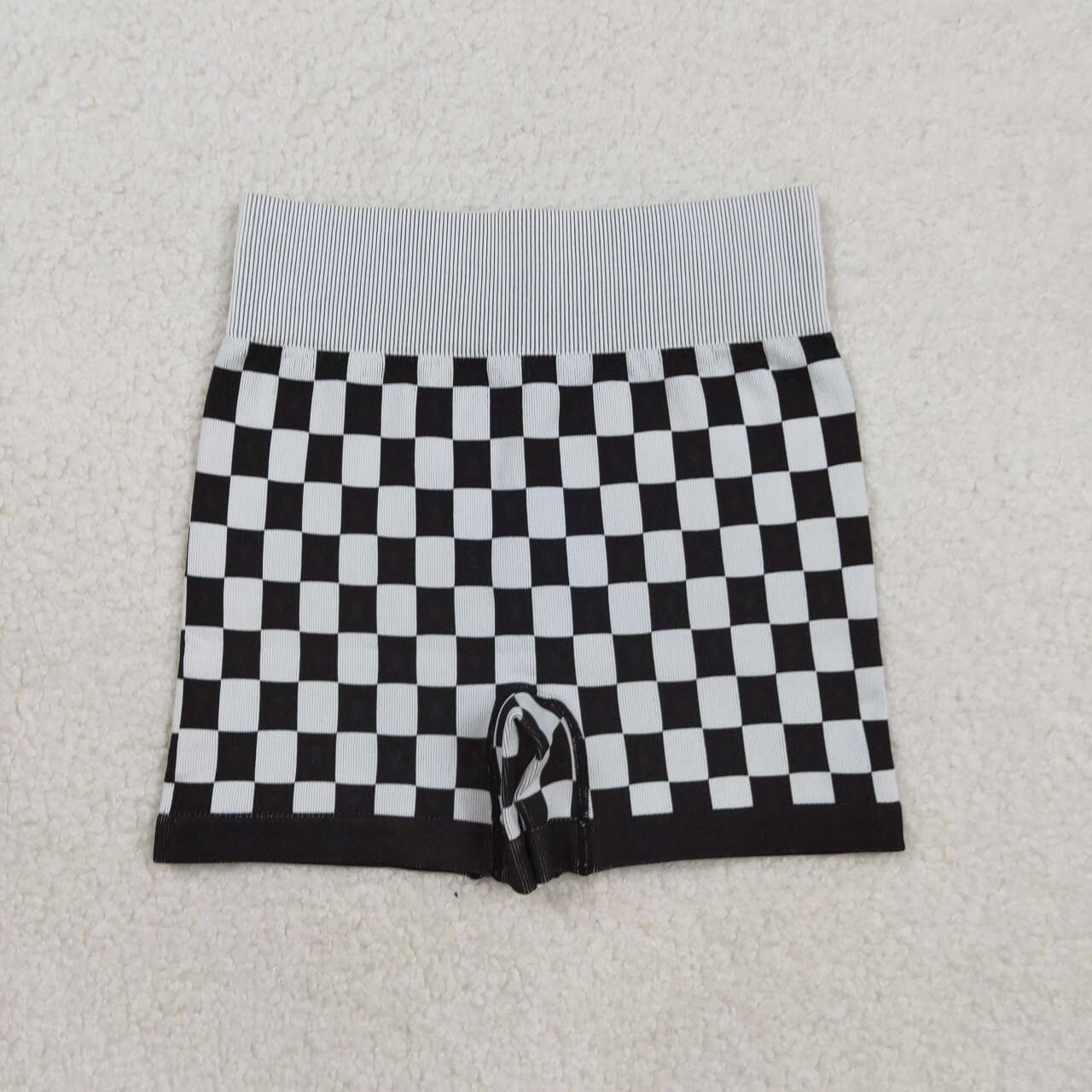 Checkered Black Sport knit Active Bottom SSO644